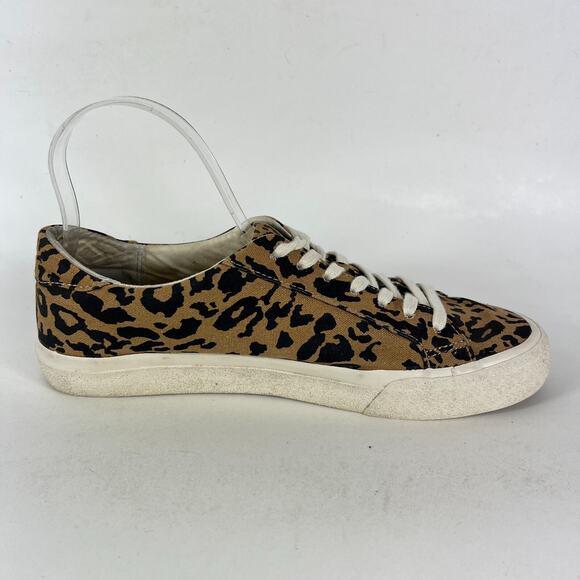 Madewell Sidewalk Low Top Sneaker women's 9 Leopard Print Recycled Canvas shoes - Picture 3 of 12